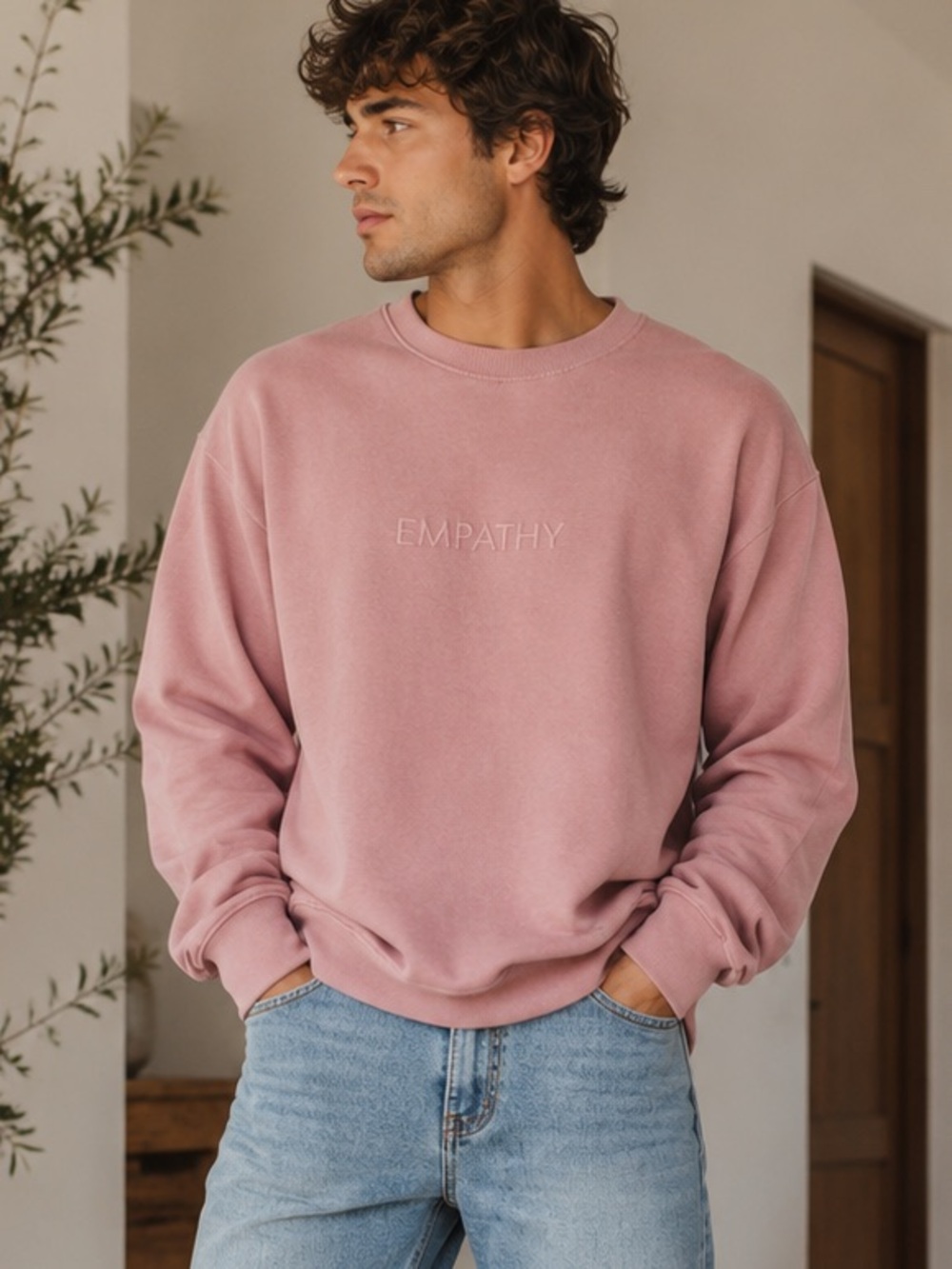 San Francisco Work Shirts Mens Sz S Embroidered 'Empathy' Sweatshirt NWOT